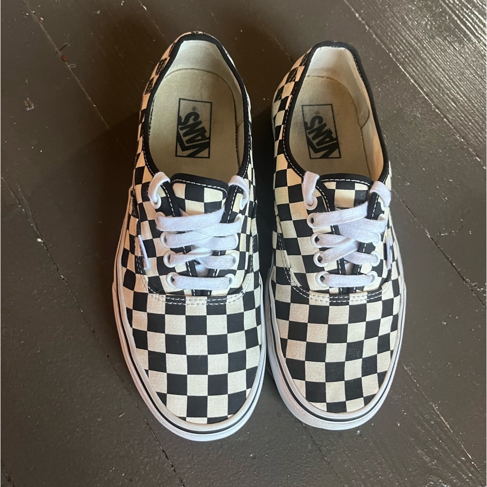 Vans unisex black/off white lace up  sneakers Mens 7.5 woman’s 9 - Picture 6 of 6